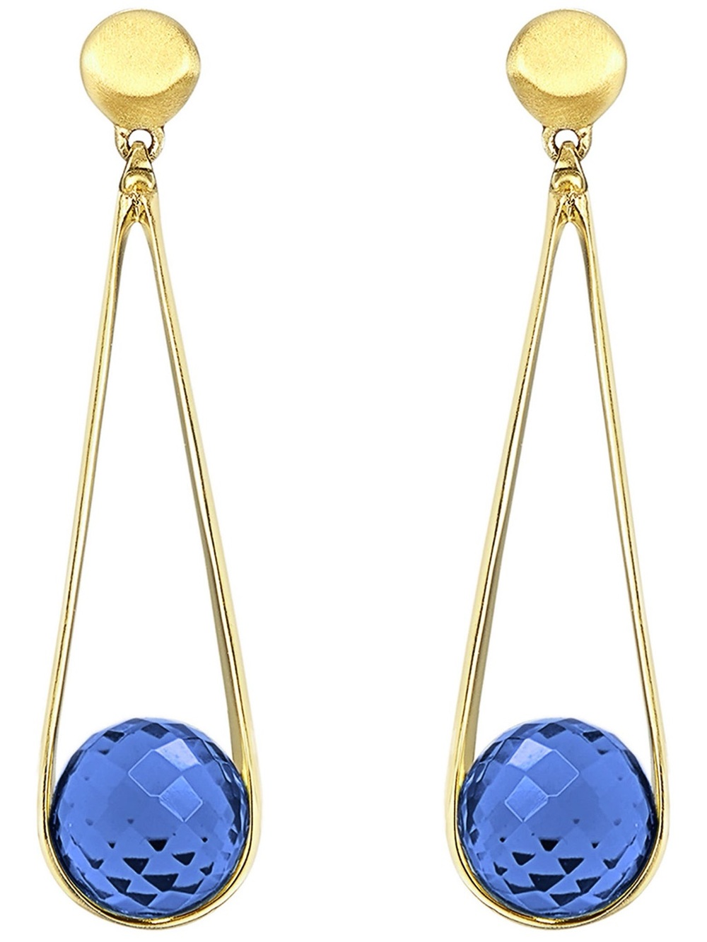 Dean Davidson Mini Ipanema Drop Earrings Midnight Blue 22k Gold Plate NWOT